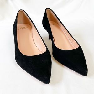 J Crew Emory Black  Suede Kitten Heels 8.5